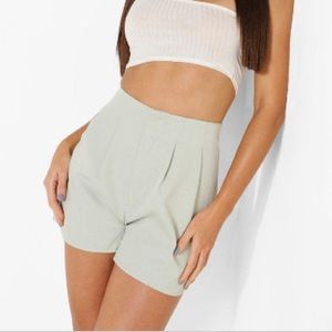 Boohoo | Pleat Detail High Waisted Shorts